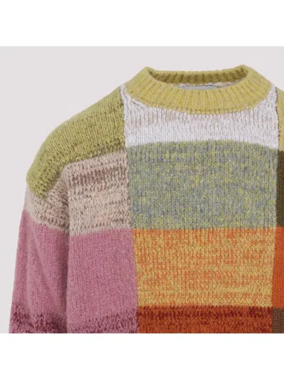Dries Van Noten Marti Crew Neck Knite With Check Motif Knitwear Multicolor In Multi