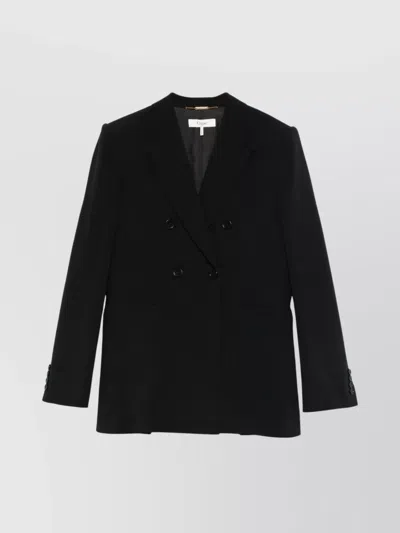 Chloé Structured Double-breasted Jacket With Padded Shoulders In Black