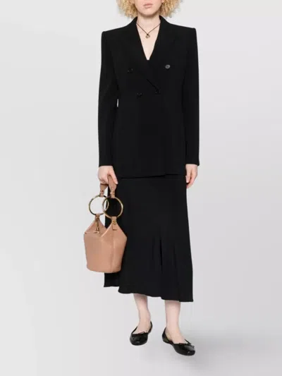 Chloé Structured Double-breasted Jacket With Padded Shoulders In Black