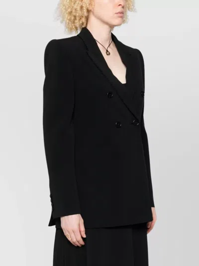 Chloé Structured Double-breasted Jacket With Padded Shoulders In Black