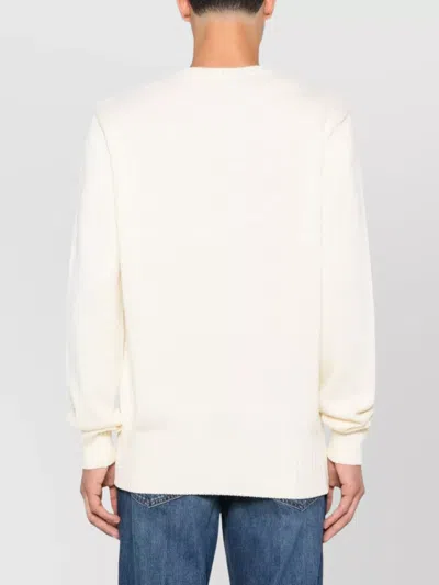 Givenchy Mens Ecru Brand-embroidery Crewneck Cotton Jumper In Neutral