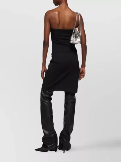 Attico Black Midi Dress In Black