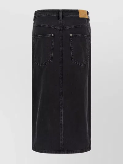 Isabel Marant 'pavina' Denim Midi Skirt In Black