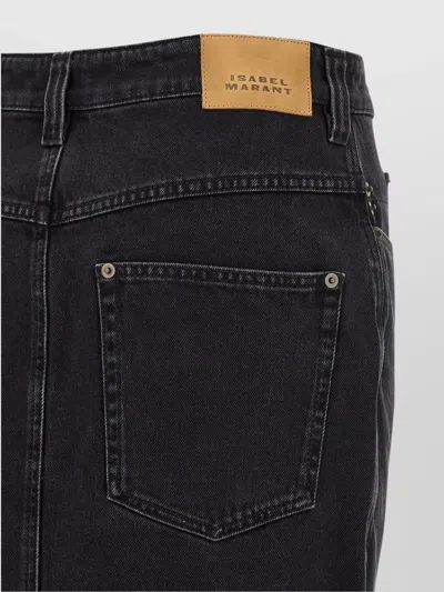 Isabel Marant 'pavina' Denim Midi Skirt In Black