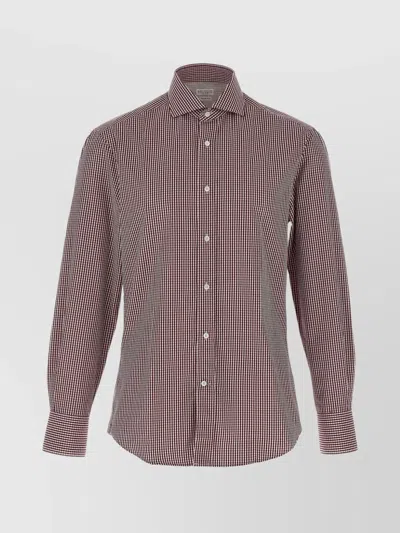 Brunello Cucinelli Checked Pattern Button-down Collar Shirt In Multi