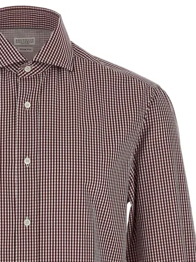 Brunello Cucinelli Checked Pattern Button-down Collar Shirt In Multi