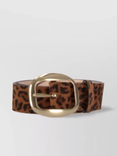 Isabel Marant Adjustable Animal Print Belt In Brown