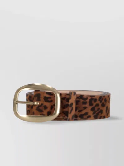 Isabel Marant Adjustable Animal Print Belt In Brown