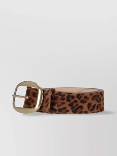 Isabel Marant Adjustable Animal Print Belt In Brown