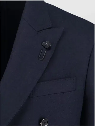 Lardini Tailored Jacket With Notch Lapel And Button Detailing In Blue