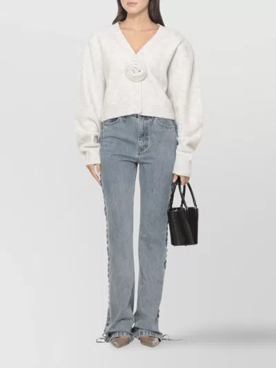 Rotate Birger Christensen Rotate Light Grey Alpaca Blend Cardigan In Gray