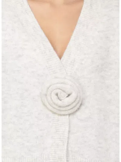 Rotate Birger Christensen Rotate Light Grey Alpaca Blend Cardigan In Gray