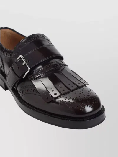 Church's Burgundy Leather Monk Phillis Formal Shoes In Burgundy
