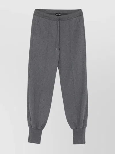 Tom Ford Tapered Leg Trousers With Adjustable Drawstring And Elasticized Cuffs In Gray