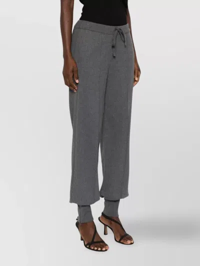 Tom Ford Tapered Leg Trousers With Adjustable Drawstring And Elasticized Cuffs In Gray