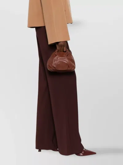 Hereu Small Leather Handbag Braided Handles In Brown