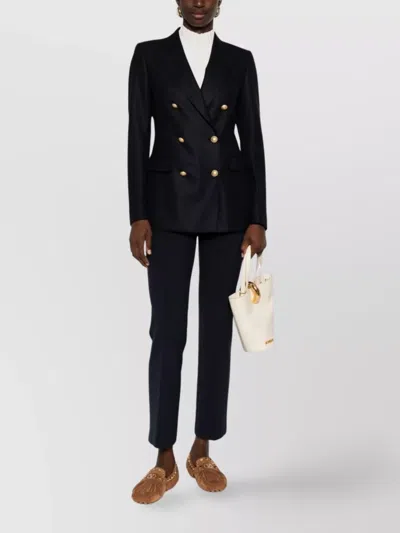Tagliatore Wool Double-breasted Jacket Gold Buttons In Multi