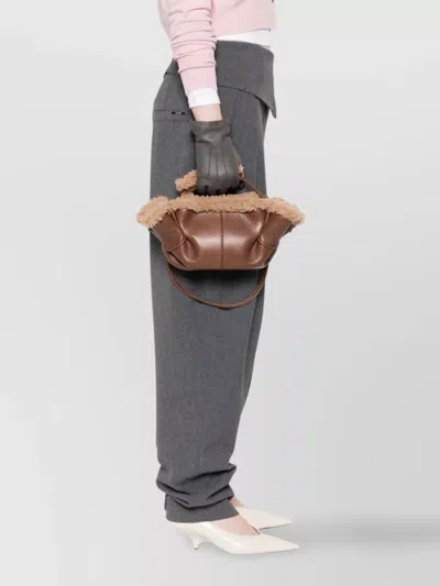 Hereu Arta Mini Curly Shearling Trims Bags In Brown