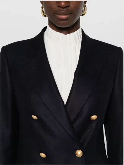 Tagliatore Wool Double-breasted Jacket Gold Buttons In Multi
