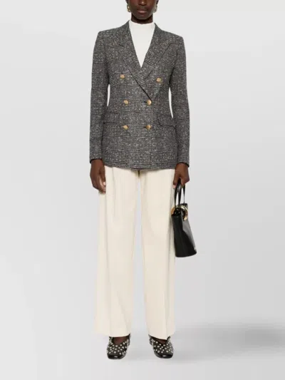 Tagliatore Tailored Double-breasted Jacket With Textured Plaid Pattern In Multi