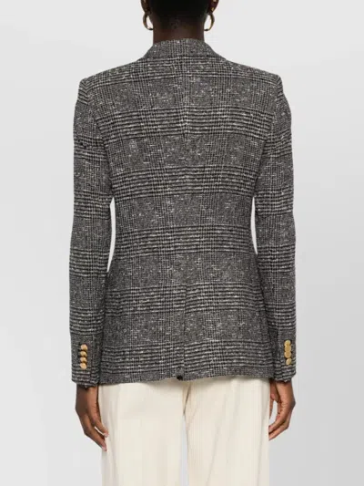 Tagliatore Tailored Double-breasted Jacket With Textured Plaid Pattern In Multi