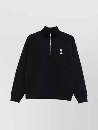 Maison Kitsuné Maison Kitsune' Dressed Fox Cotton Sweatshirt In Black