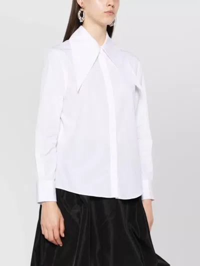 Alexander Mcqueen Cotton Shirt With Oversized Collar In White
