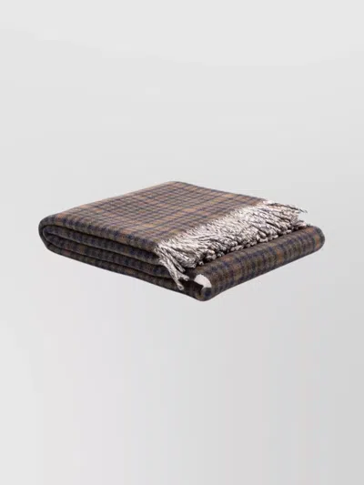 Autry Soft Checked Scarves Fringed Edges In Brown