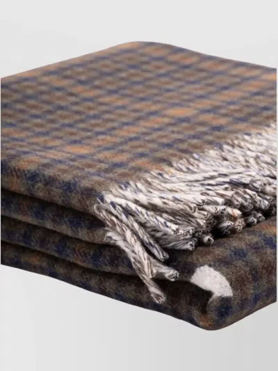 Autry Soft Checked Scarves Fringed Edges In Brown