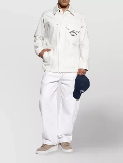 Givenchy Relaxed Fit Jacket With Front Pockets And Long Sleeves In White