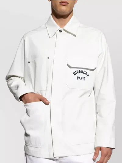 Givenchy Relaxed Fit Jacket With Front Pockets And Long Sleeves In White