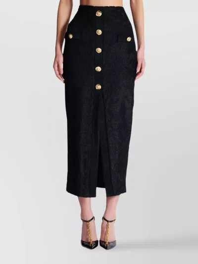 Balmain Jacquard-pattern Skirt In Blue