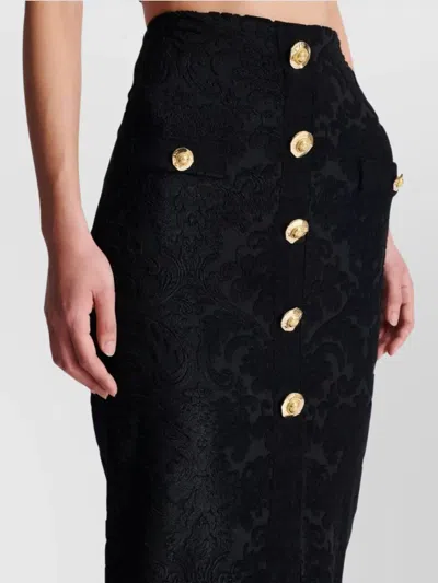 Balmain Jacquard-pattern Skirt In Blue