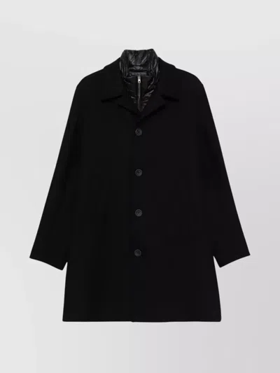 Herno Single-breasted Padded Coat In Black