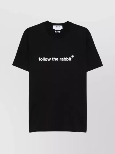 Msgm Follow The Rabbit T-shirt In Black