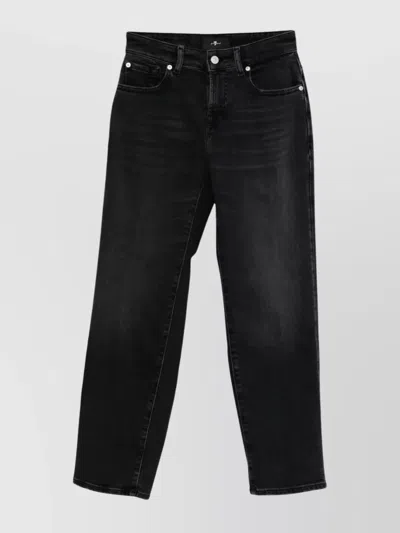 7 For All Mankind Calie Straight Ankle Bottom Clothing In Black