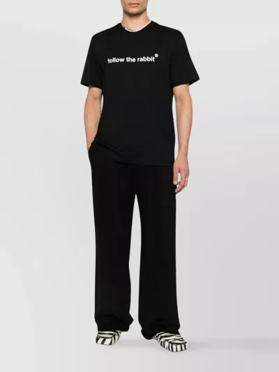 Msgm Follow The Rabbit T-shirt In Black