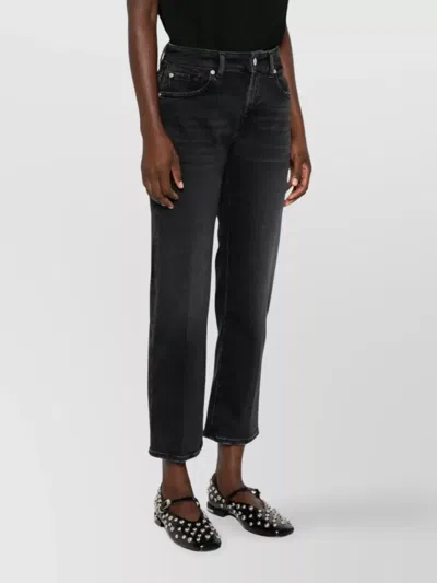 7 For All Mankind Calie Straight Ankle Bottom Clothing In Black