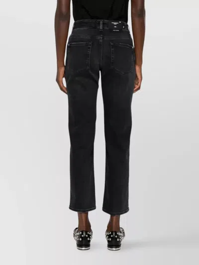 7 For All Mankind Calie Straight Ankle Bottom Clothing In Black