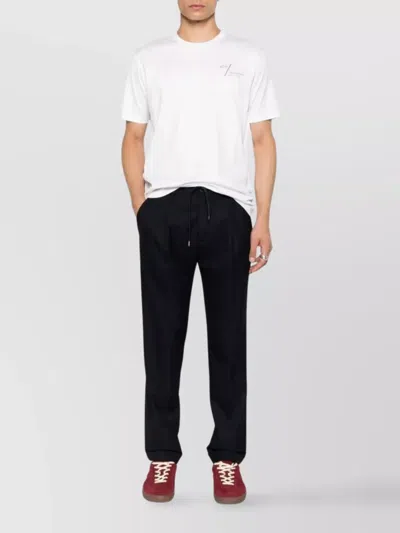 Paul & Shark Crew Neck Short Sleeve Straight Hem T-shirt In White