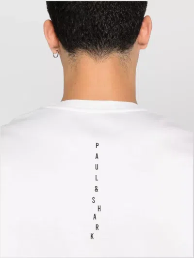 Paul & Shark Crew Neck Short Sleeve Straight Hem T-shirt In White