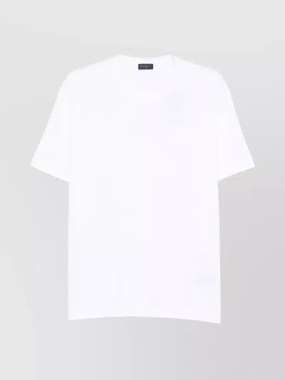 Paul & Shark Crew Neck Short Sleeve Straight Hem In White