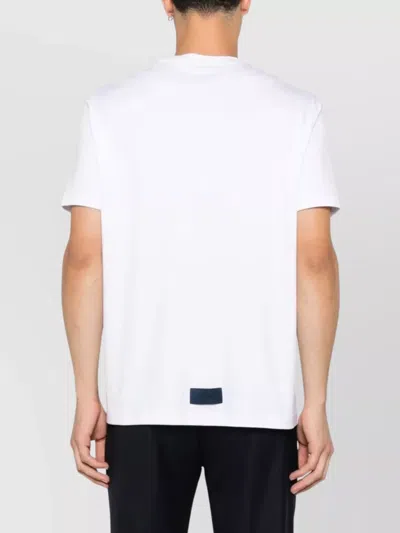 Paul & Shark Crew Neck Short Sleeve Straight Hem In White