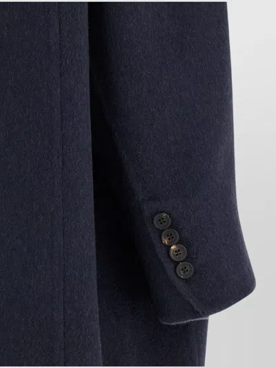 Brunello Cucinelli Oversized Double-breasted Coat Flap Pockets In Blue