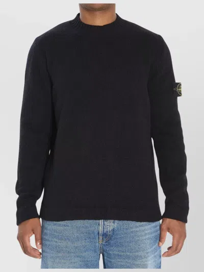 Stone Island Men's Cotton Crewneck Sweatshirt In Black