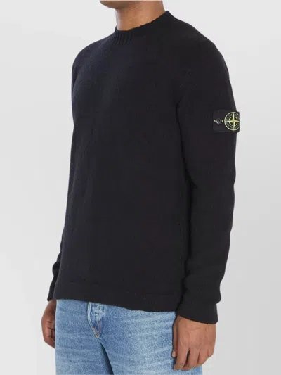 Stone Island Men's Cotton Crewneck Sweatshirt In Black