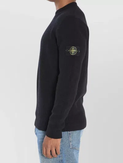 Stone Island Men's Cotton Crewneck Sweatshirt In Black