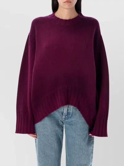 Attico Maglione Oversize In Misto Lana Porpora Donna In Purple