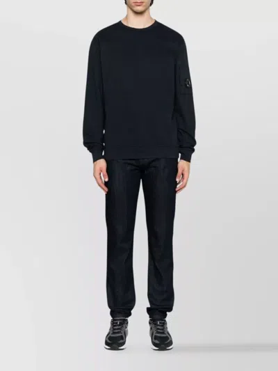 C.p. Company C.p.company Logo Cotton Crewneck Sweatshirt In Black