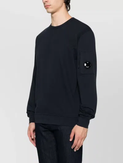 C.p. Company C.p.company Logo Cotton Crewneck Sweatshirt In Black